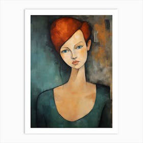 Contemporary art of woman's portrait 1 Art Print