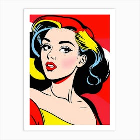 Pop Art Vivid Wonder: A Pop Art Revelation of Feminine Grace Art Print