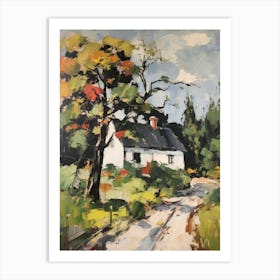 Cottage In The Countryside Painting 17 Art Print