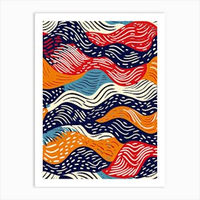 Seamless Pattern With Waves Art Print