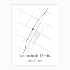 Granarolo Del L Emilia,Italy Minimalist Map Art Print