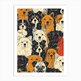 Perfectly Repeatable Artwork With Cute Dog Faces 31 Art Print