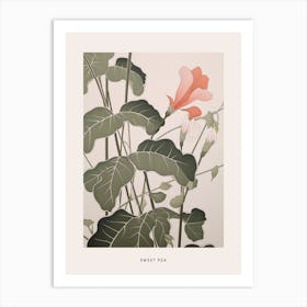 Flower Illustration Sweet Pea 3 Poster Art Print