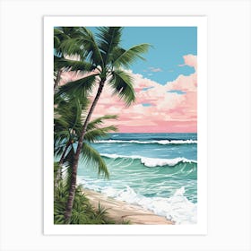 A Canvas Painting Of Tulum Beach, Riviera Maya Mexico 4 Art Print