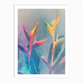 Iridescent Flower Heliconia 1 Art Print