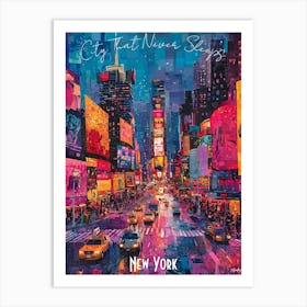 New York City Skyline, abstract cubism vibrant Poster Art Print