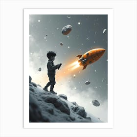 Boy In Space  Art Print