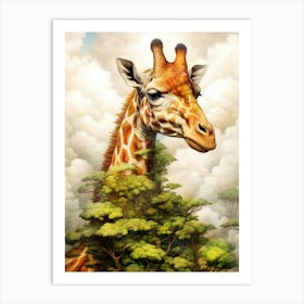 Giraffe animal Art Print