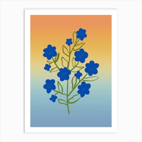 Blue Flowers 13 Art Print