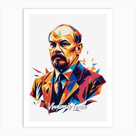 Vladimir Lenin 03 Portrait WPAP Pop Art Art Print