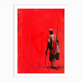 Man With Cane Art Print