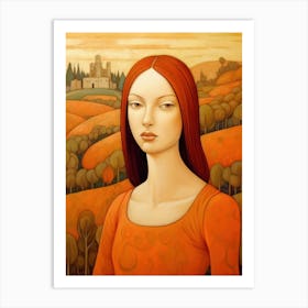 Girl With Red Hair Art Print