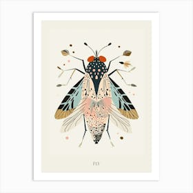 Colourful Insect Illustration Fly 14 Poster Art Print