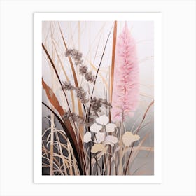 Flower Illustration Fountain Grass 2 Art Print