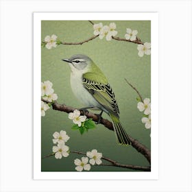 Ohara Koson Inspired Bird Painting Mockingbird 2 Art Print