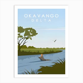 Okavango Print Botswana Wall Art Poster Art Print