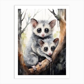 Adorable Chubby Baby Possum With Mother 3 Art Print