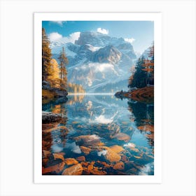 Autumn Lake In The Alps 1 Art Print