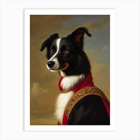 Border Collie 2 Renaissance Portrait Oil Painting Art Print