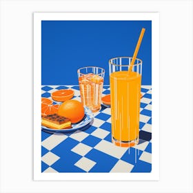 Orange Juice Checkerboard 1 Art Print