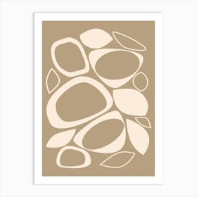 Mid Century Modern Abstract 8 Khaki and Ivory Art Print