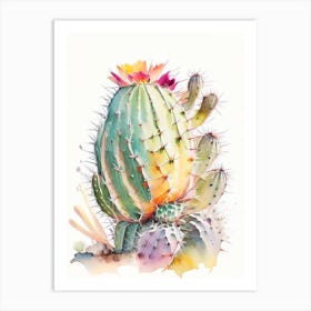 Ferocactus Cactus Storybook Watercolours 1 Art Print