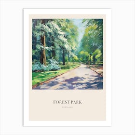 Forest Park Portland United States Vintage Cezanne Inspired Poster Art Print