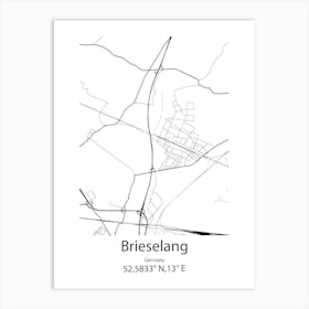 Brieselang,Germany Minimalist Map Art Print