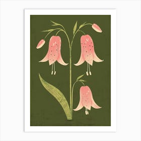 Pink And Green Bluebell 2 Art Print