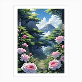 Japan mountain Art Print