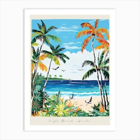 Poster Of Eagle Beach, Aruba, Matisse And Rousseau Style 3 Art Print