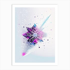 Diamond Dust, Snowflakes, Minimal Line Drawing 2 Art Print