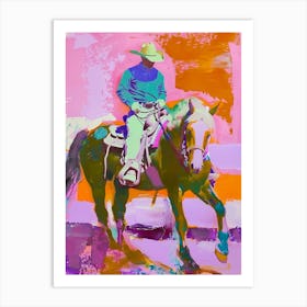 Pink And Orange Cowboy 3 Art Print