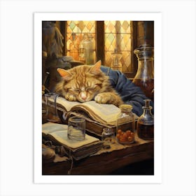 Sleeping Alchemist Cat 1 Art Print