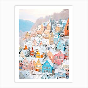 Landscape, House, Winter Art Print