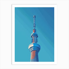 Tokyo Skytree 2 Colourful Illustration Art Print
