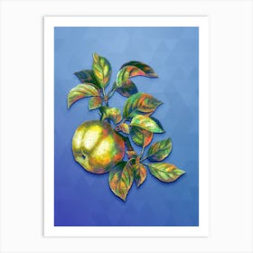 Vintage Apple Botanical Art on Blue Perennial n.0002 Art Print