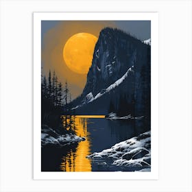 Full Moon In The Mountains 1 Art Print