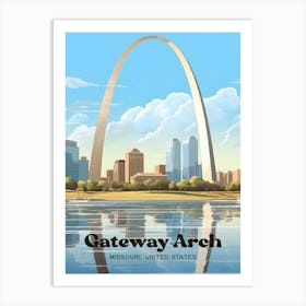 Gateway Arch Missouri Monument Modern Travel Art Art Print