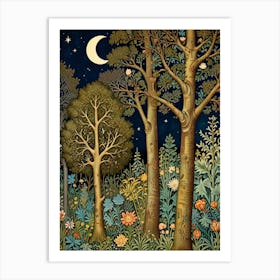 William Morris Night In The Forest 2 Art Print