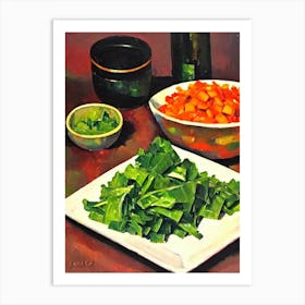 Collard Greens Cezanne Style vegetable Art Print