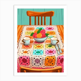 Crochet Dining Room 1 Art Print