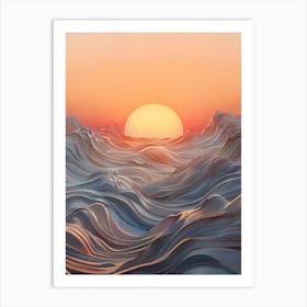 Sunset Over The Ocean 32 Art Print