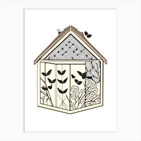 Brood Box With Bees 3 William Morris Style Art Print