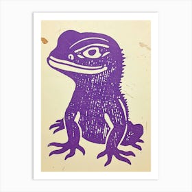 Lilac Grand Cayman Gecko Bold Block Art Print