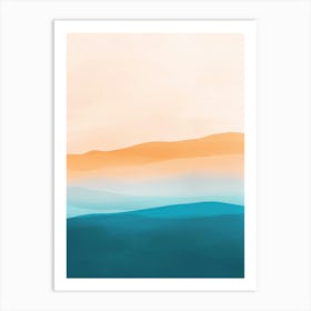 Abstract peaceful landscape soft color illustration Art Print