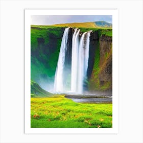 Skógafoss, Iceland Majestic, Beautiful & Classic (2) Art Print
