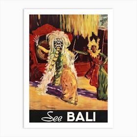 Bali, Monkey Dance Ritual Art Print