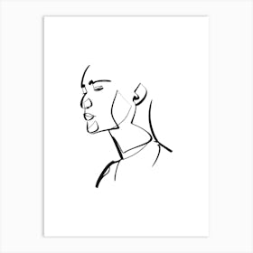 Minimalist Portrait Of A Woman Art Print