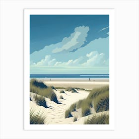 North Germany, North Sea- Retro Landscape Beach and Coastal Theme Travel Poster Art Print